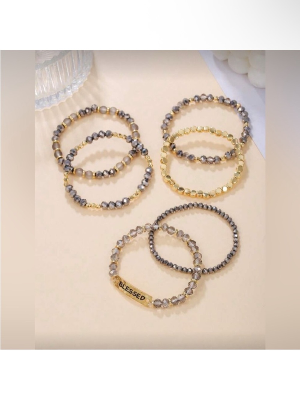 Blessed Beaded Bracelet Set - Gold and silver new - Picture 3 of 3